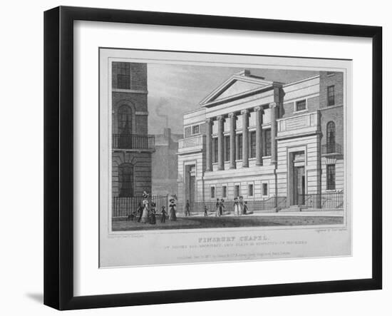 Finsbury Chapel, Blomfield Street, City of London, 1827-Thomas Barber-Framed Giclee Print