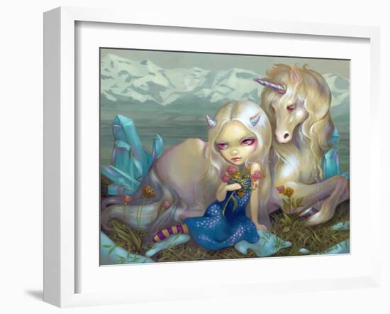 Fiona and the Unicorn-Jasmine Becket-Griffith-Framed Art Print