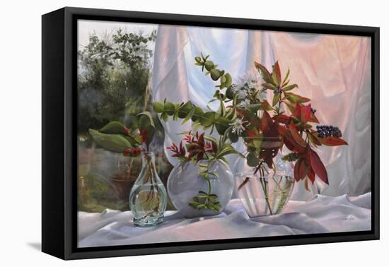 Fiori e Sfumature Rosse-Danka Weitzen-Framed Stretched Canvas