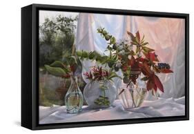 Fiori e Sfumature Rosse-Danka Weitzen-Framed Stretched Canvas