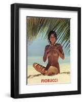 Fiorucci - Nude Girl on Beach-null-Framed Art Print