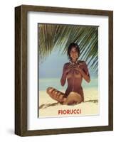Fiorucci - Nude Girl on Beach-null-Framed Art Print