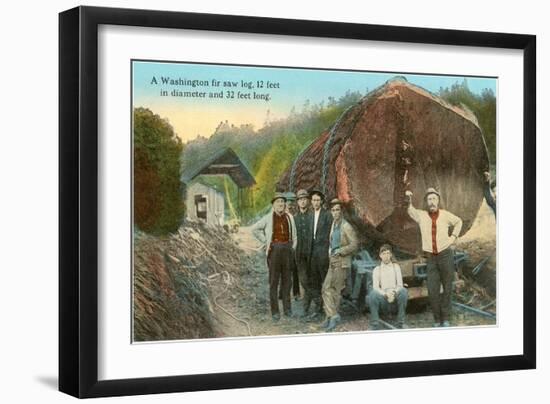 Fir Log, Lumberjacks, Washington-null-Framed Art Print