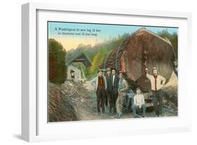 Fir Log, Lumberjacks, Washington-null-Framed Art Print