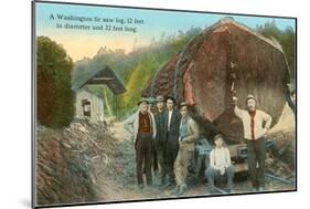 Fir Log, Lumberjacks, Washington-null-Mounted Art Print