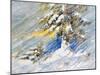 Fir-Tree In Snow. A Picture Drawn By Oil-balaikin2009-Mounted Art Print