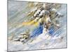 Fir-Tree In Snow. A Picture Drawn By Oil-balaikin2009-Mounted Art Print