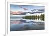 Fir trees and clouds reflecting on the suface of Hovsgol Lake at sunset, Hovsgol province, Mongolia-Francesco Vaninetti-Framed Photographic Print