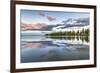 Fir trees and clouds reflecting on the suface of Hovsgol Lake at sunset, Hovsgol province, Mongolia-Francesco Vaninetti-Framed Photographic Print