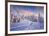 Fir Trees under the Snow. Mountain Forest in Winter. Christmas Landscape. the Path in the Snow. Car-Kotenko-Framed Photographic Print