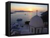 Fira, Santorini, Cyclades Islands, Greek Islands, Greece, Europe-Hans Peter Merten-Framed Stretched Canvas