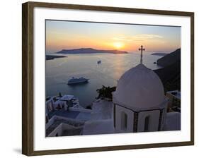 Fira, Santorini, Cyclades Islands, Greek Islands, Greece, Europe-Hans Peter Merten-Framed Photographic Print