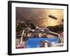 Fira, Santorini (Thira), Cyclades Islands, Greece-Gavin Hellier-Framed Photographic Print