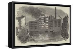 Fire and Explosion at Marsland's Park Mills, Stockport-null-Framed Stretched Canvas