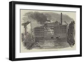 Fire and Explosion at Marsland's Park Mills, Stockport-null-Framed Giclee Print