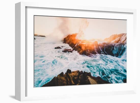 Fire and Sea, Sonoma Coast, California Coast, Pacific Ocean-Vincent James-Framed Photographic Print