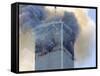 Fire and Smoke Billows from the North Tower of New York's World Trade Center September 11, 2001-null-Framed Stretched Canvas