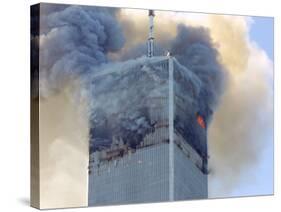 Fire and Smoke Billows from the North Tower of New York's World Trade Center September 11, 2001-null-Stretched Canvas