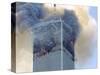 Fire and Smoke Billows from the North Tower of New York's World Trade Center September 11, 2001-null-Stretched Canvas