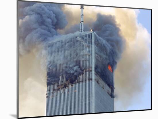 Fire and Smoke Billows from the North Tower of New York's World Trade Center September 11, 2001-null-Mounted Photographic Print