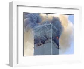 Fire and Smoke Billows from the North Tower of New York's World Trade Center September 11, 2001-null-Framed Photographic Print