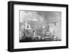 Fire and Smoke Emerging from Battleship Bretagne-null-Framed Photographic Print