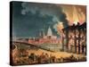 Fire at Albion Mill, Blackfriars Bridge, from Ackermann's 'Microcosm of London' C.1808-11-T. Rowlandson-Stretched Canvas