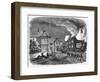 Fire at Birdingsbury Hall, Warwick-null-Framed Art Print