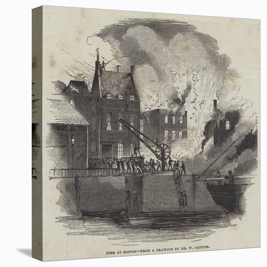 Fire at Boston-null-Stretched Canvas