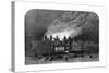 Fire at Capesthorne Hall, Cheshire-null-Stretched Canvas