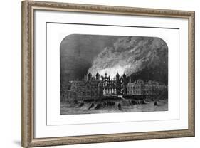 Fire at Capesthorne Hall, Cheshire-null-Framed Giclee Print