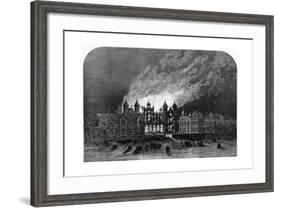 Fire at Capesthorne Hall, Cheshire-null-Framed Giclee Print