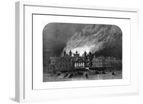 Fire at Capesthorne Hall, Cheshire-null-Framed Giclee Print