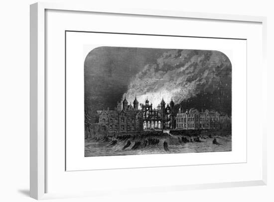 Fire at Capesthorne Hall, Cheshire-null-Framed Giclee Print