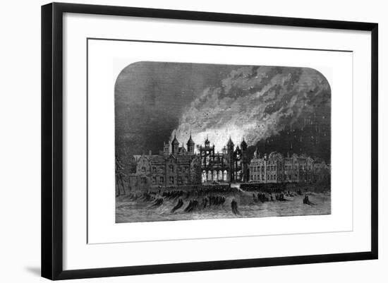 Fire at Capesthorne Hall, Cheshire-null-Framed Giclee Print