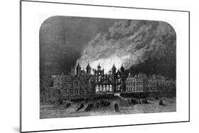 Fire at Capesthorne Hall, Cheshire-null-Mounted Giclee Print