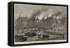 Fire at Clumber, the Duke of Newcastle's House, Nottinghamshire-null-Framed Stretched Canvas