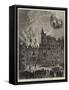 Fire at Cortachy Castle, Scotland, the Seat of the Earl of Airlie-null-Framed Stretched Canvas