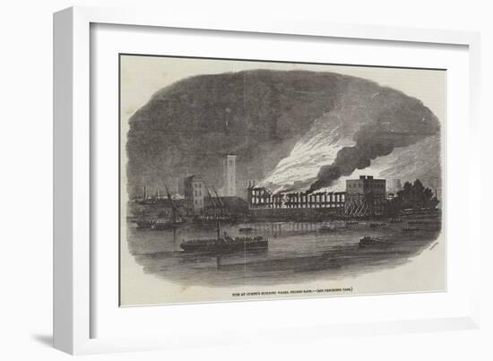 Fire at Cubitt's Building Works, Thames Bank-null-Framed Giclee Print