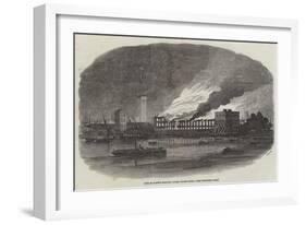 Fire at Cubitt's Building Works, Thames Bank-null-Framed Giclee Print