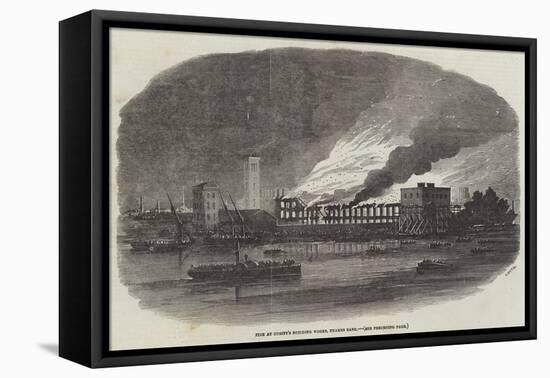 Fire at Cubitt's Building Works, Thames Bank-null-Framed Stretched Canvas