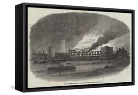 Fire at Cubitt's Building Works, Thames Bank-null-Framed Stretched Canvas