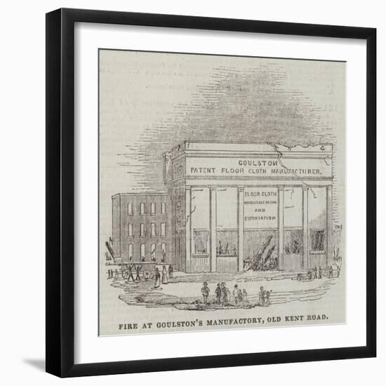 Fire at Goulston's Manufactory, Old Kent Road-null-Framed Giclee Print