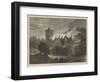 Fire at Greystoke Castle, Cumberland-null-Framed Giclee Print