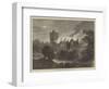 Fire at Greystoke Castle, Cumberland-null-Framed Giclee Print