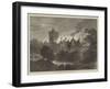 Fire at Greystoke Castle, Cumberland-null-Framed Giclee Print