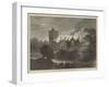 Fire at Greystoke Castle, Cumberland-null-Framed Giclee Print