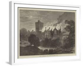 Fire at Greystoke Castle, Cumberland-null-Framed Giclee Print