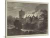 Fire at Greystoke Castle, Cumberland-null-Stretched Canvas