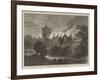 Fire at Greystoke Castle, Cumberland-null-Framed Giclee Print